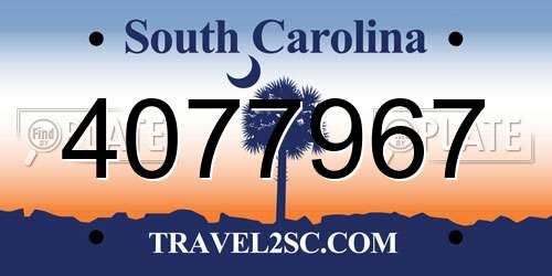 4077967 South Carolina License Plate