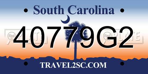 40779G2 South Carolina License Plate