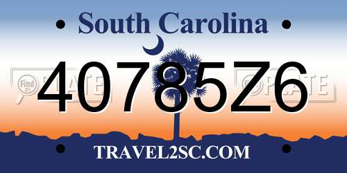 40785Z6 South Carolina License Plate