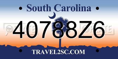40788Z6 South Carolina License Plate