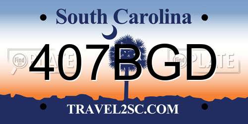 407BGD South Carolina License Plate