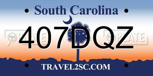 407DQZ South Carolina License Plate