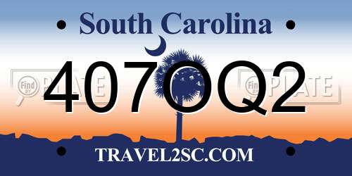 407OQ2 South Carolina License Plate