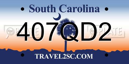407QD2 South Carolina License Plate