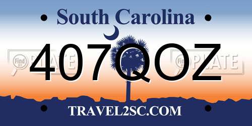 407QOZ South Carolina License Plate