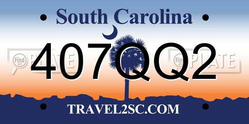 407QQ2 South Carolina License Plate
