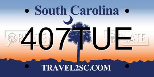 407TUE South Carolina License Plate