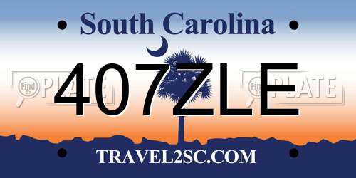 407ZLE South Carolina License Plate