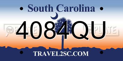 4084QU South Carolina License Plate