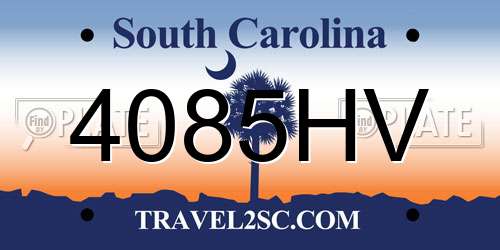 4085HV South Carolina License Plate