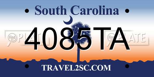 4085TA South Carolina License Plate