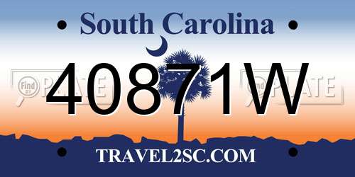 40871W South Carolina License Plate