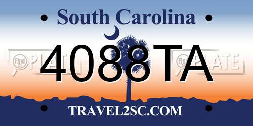 4088TA South Carolina License Plate