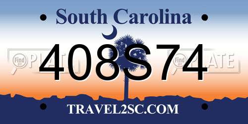 408S74 South Carolina License Plate