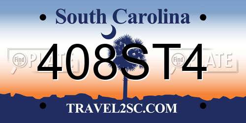 408ST4 South Carolina License Plate
