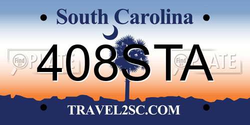 408STA South Carolina License Plate