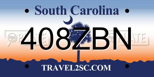408ZBN South Carolina License Plate