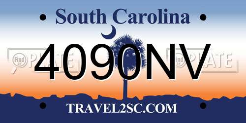 4090NV South Carolina License Plate