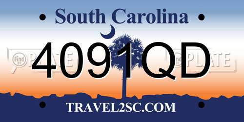 4091QD South Carolina License Plate