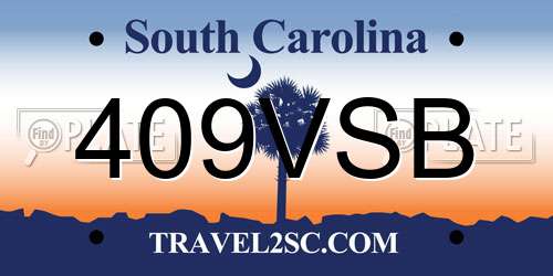 409VSB South Carolina License Plate