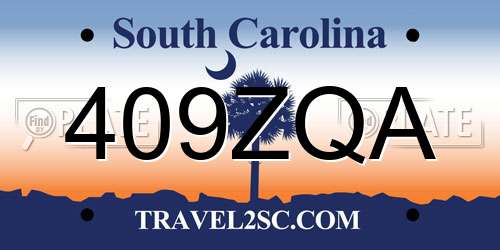 409ZQA South Carolina License Plate