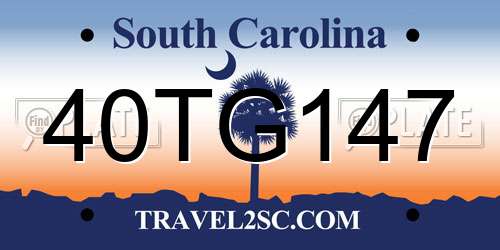 40TG147 South Carolina License Plate