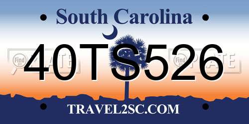 40TS526 South Carolina License Plate