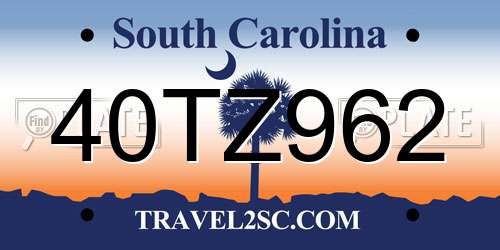 40TZ962 South Carolina License Plate