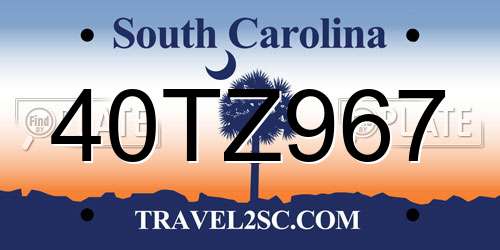 40TZ967 South Carolina License Plate