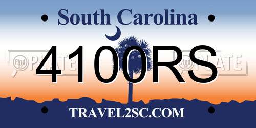 4100RS South Carolina License Plate