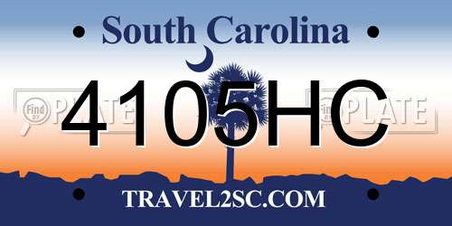 4105HC South Carolina License Plate