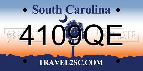 4109QE South Carolina License Plate