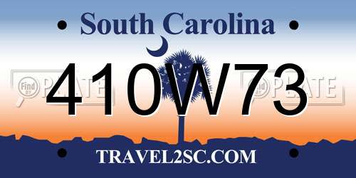 410W73 South Carolina License Plate