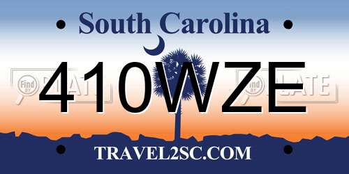 410WZE South Carolina License Plate