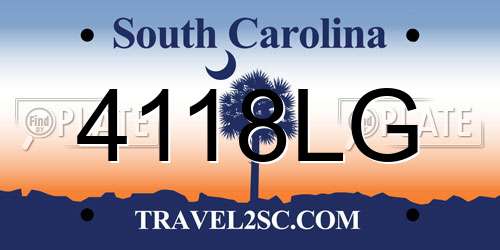 4118LG South Carolina License Plate