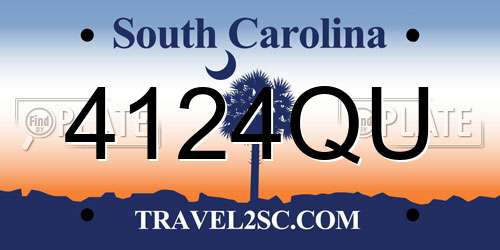 4124QU South Carolina License Plate