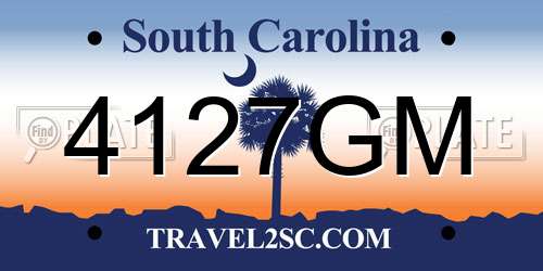 4127GM South Carolina License Plate