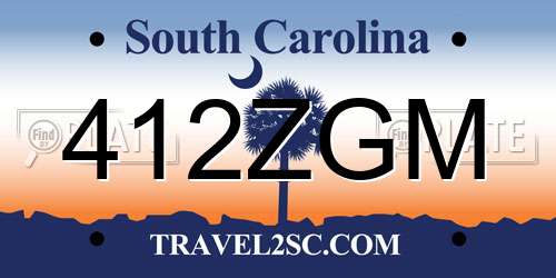 412ZGM South Carolina License Plate