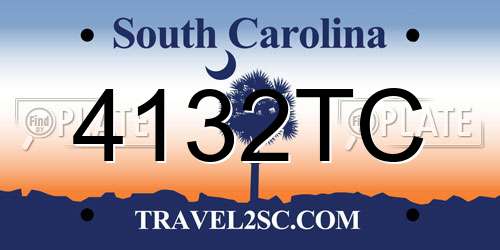 4132TC South Carolina License Plate