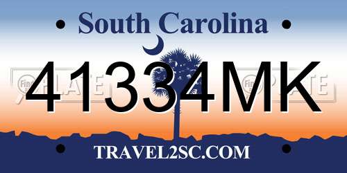 41334MK South Carolina License Plate