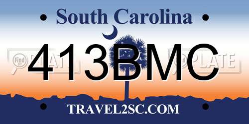413BMC South Carolina License Plate