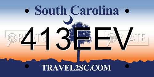 413EEV South Carolina License Plate