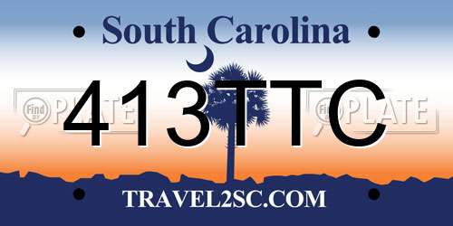 413TTC South Carolina License Plate