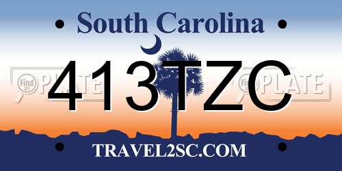 413TZC South Carolina License Plate