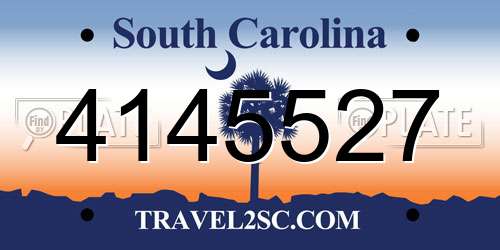 4145527 South Carolina License Plate