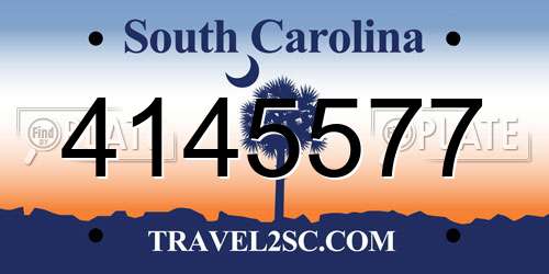 4145577 South Carolina License Plate