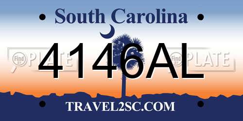4146AL South Carolina License Plate