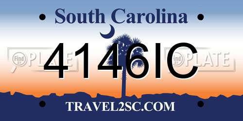4146IC South Carolina License Plate