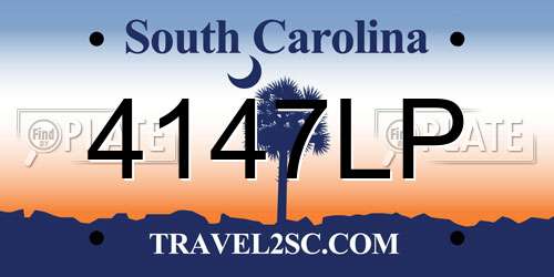 4147LP South Carolina License Plate