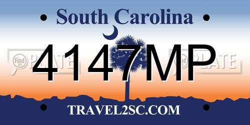 4147MP South Carolina License Plate
